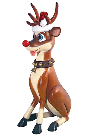 Red-Nosed Sitting Reindeer